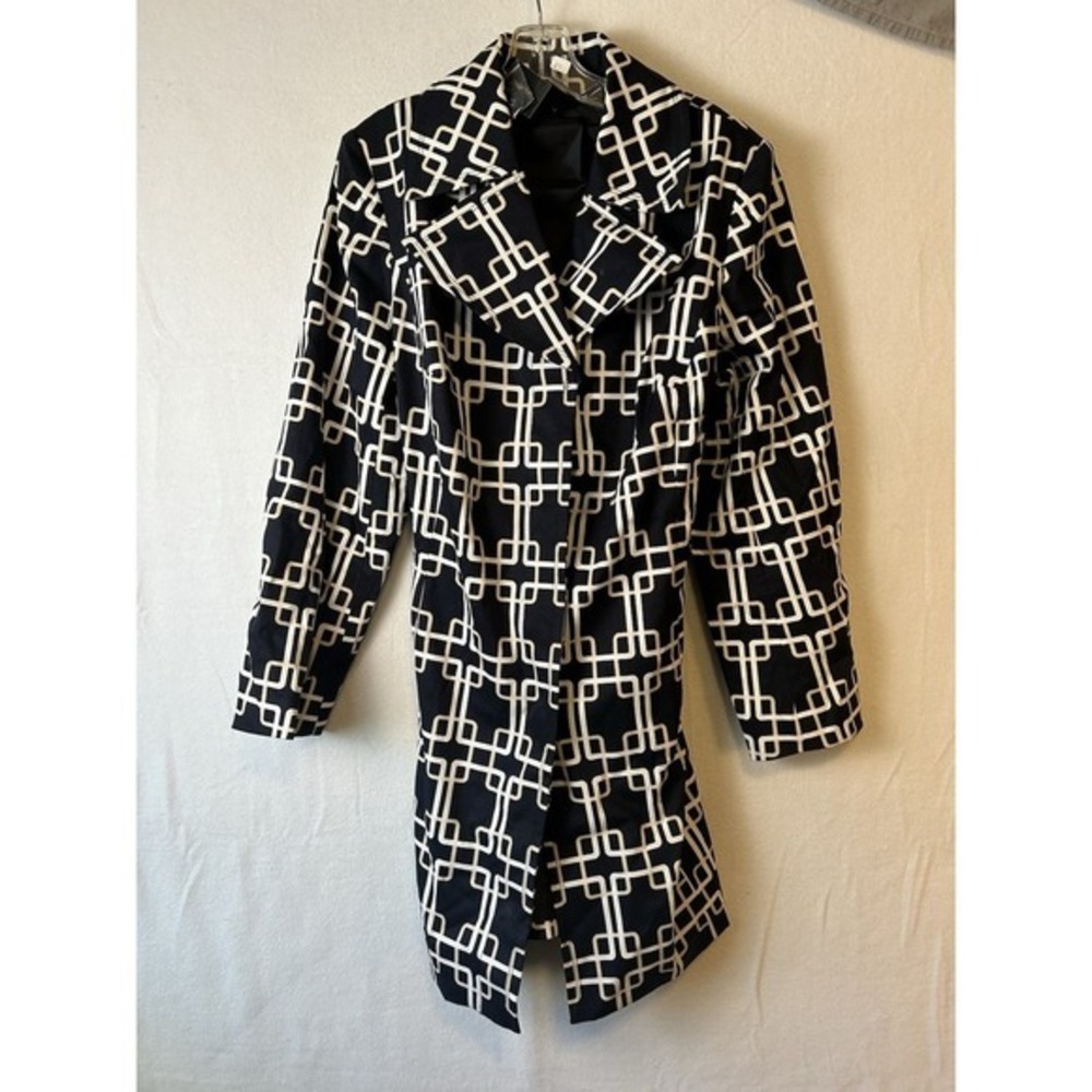 Lane Bryant Trench Coat Navy Blue and White Womans Trench Coat 16 # 1332